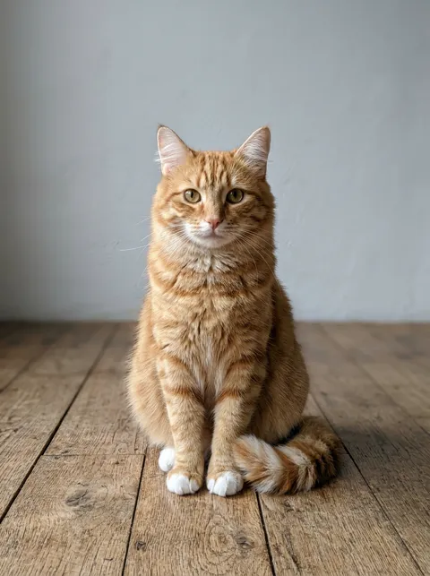 Photo of an orange tabby cat used for a Neon Dance AI pet video