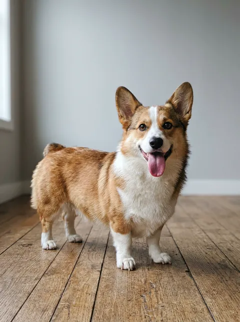 Photo of a corgi used for a Neon Dance AI pet video